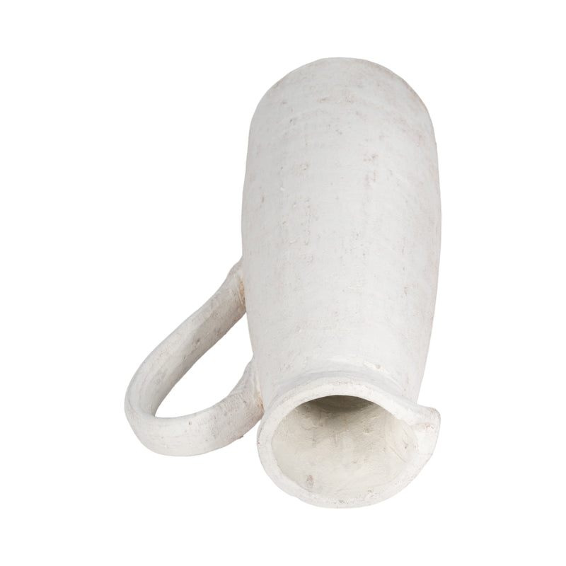 17" Pitcher Rough Finish, White