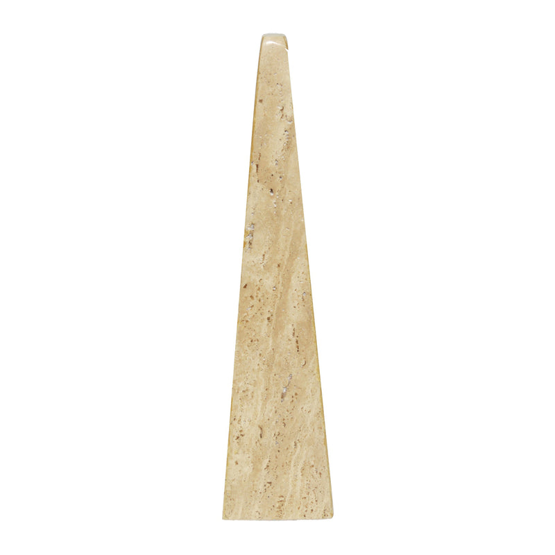 16" Travertine Obelisk, Tan