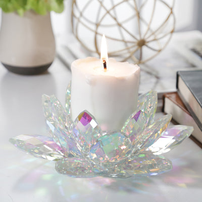 RAINBOW CRYSTAL LOTUS VOTIVE HOLDER