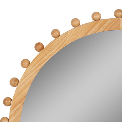 WOOD, 24X39 BEADED ARCH MIRROR, NATURAL