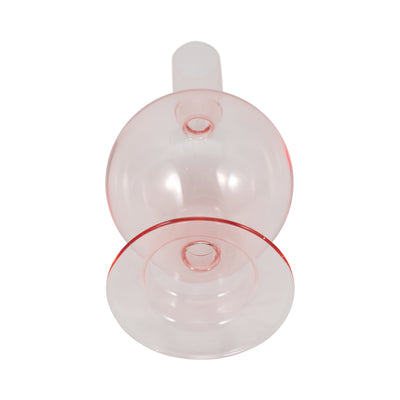 7" Glass Bubble Taper Candle Holder, Pink