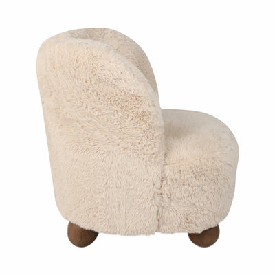 BALL-FOOT ACCENT CHAIR, IVORY