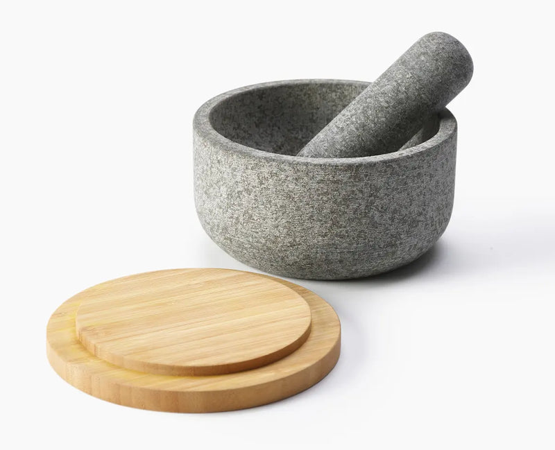 Joseph Joseph Dash Pestle & Mortar with Bamboo Lid - Granite