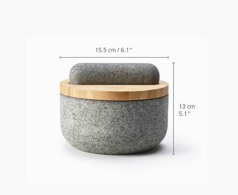 Joseph Joseph Dash Pestle & Mortar with Bamboo Lid - Granite