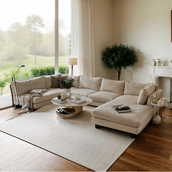 Rawnaq - U-shaped sofa, off-white color