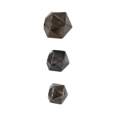 S/3 5/6/9" Akiko Geometric Wall Bubbles, Bronze