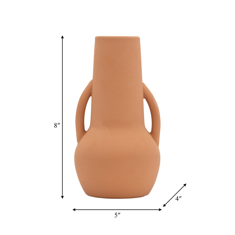 CER,8",VASE W/HANDLES,TERRACOTTA