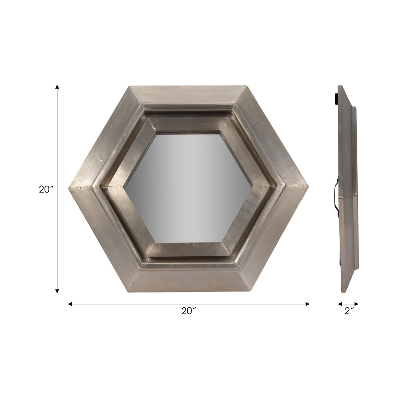 20x20" Warwin Silver Clad Hexagon Mirror