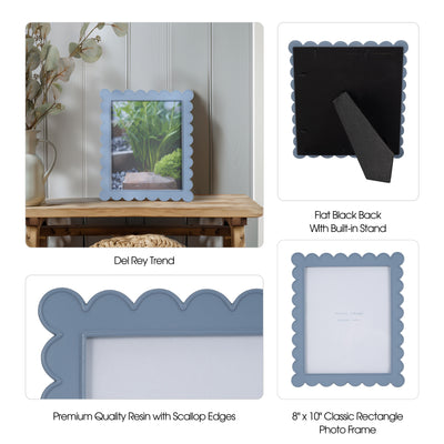 8x10 Scallop Edge Photo Frame, Blue