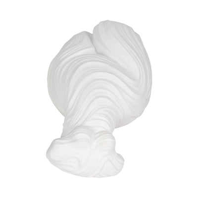 16" Curvy Ribbed Sculpture, White