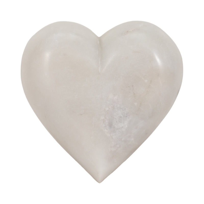 MARBLE, 5" HEART, WHITE