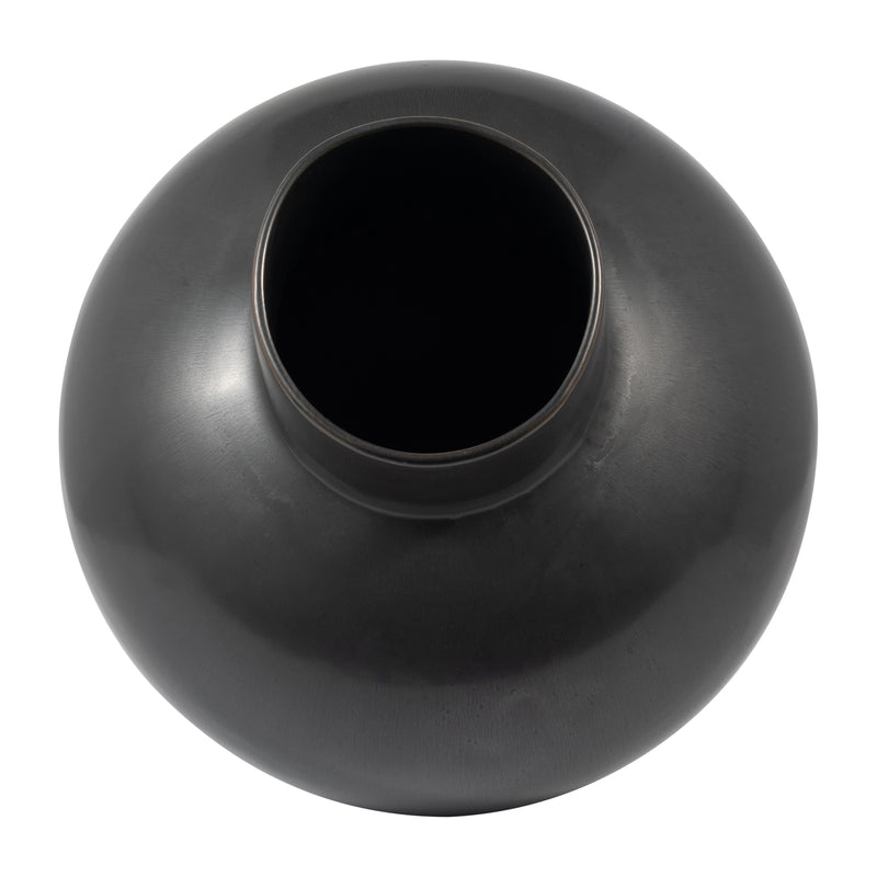 CER, 18"H BUBBLE VASE, BLACK VOLCANIC