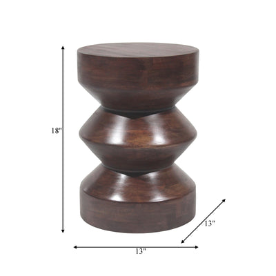 18" SOLID MANGO SIDE TABLE, WALNUT