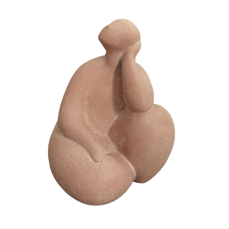 9" Curvy Sitting Figure, Terracotta