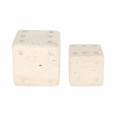 S/2 3/4" Mistry Travertine Dice