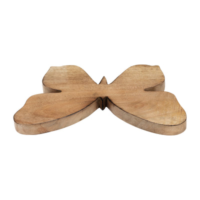 WOOD, 12" BUTTERFLY DECO, BROWN