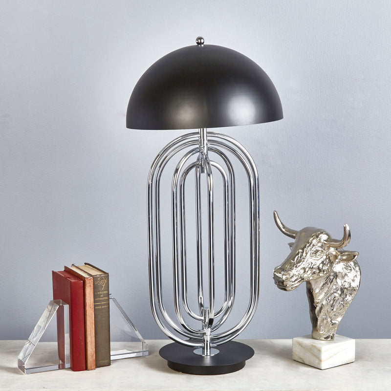 Metal 28" Art Deco Table Lamp,silver