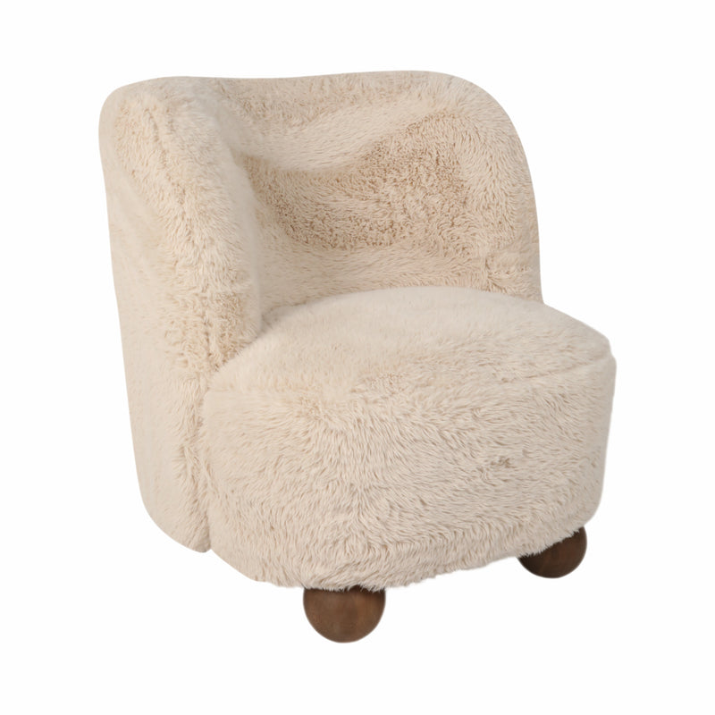 BALL-FOOT ACCENT CHAIR, IVORY