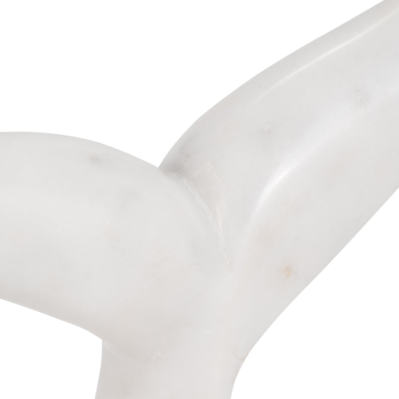 Marble, 7" Whale Tail, White