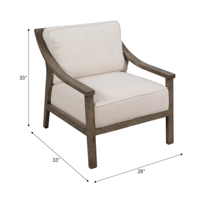 30" Ellis Accent Chair, Ivory