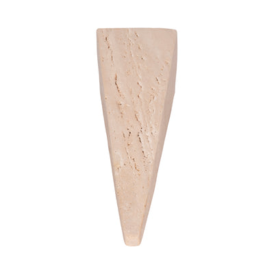 12" Travertine Obelisk, Tan