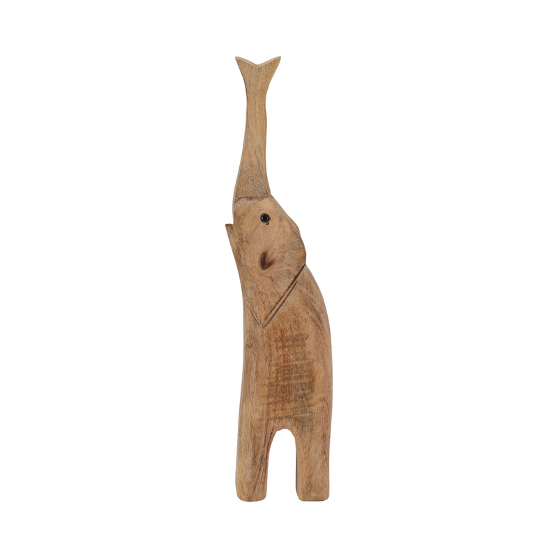 Mango Wood, 15" Skinny Elephant, Brown