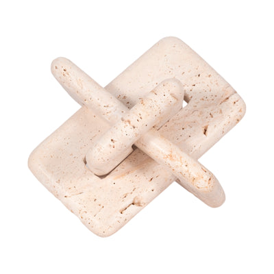 7" Travertine Squared Knot, Tan