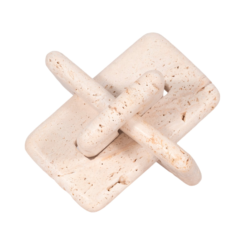 7" Travertine Squared Knot, Tan