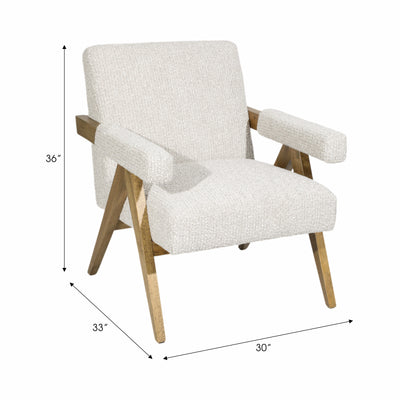 WOOD, SCANDINAVIAN ACCENT CHAIR, IVORY