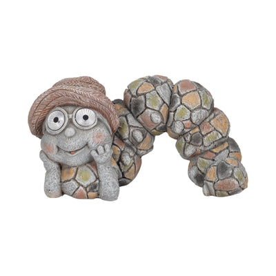 15" Caterpillar With Sun Hat Solar Eyes, Grey