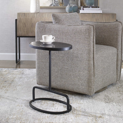 Uttermost Jessenia Black Marble Accent Table