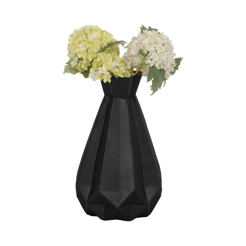 GLASS, 9"H CLASSIC VASE, BLACK