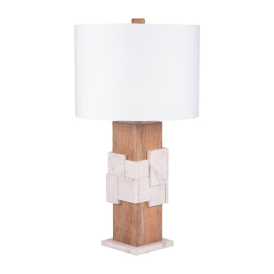 Marble, 18"h Table Lamp, White