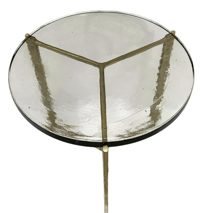 18" Bennington Wide  Recycled Glass Accent Table