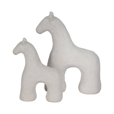 6" Textured Horse, White