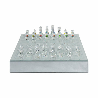 CRYSTAL / MIRRORED CHESS SET,SILVER