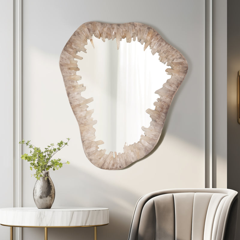 Quartz, 25" Organic Mirror, Ivory