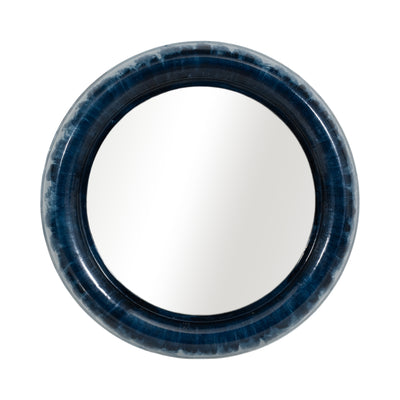 METAL 36" ROUND MIRROR, BLUE