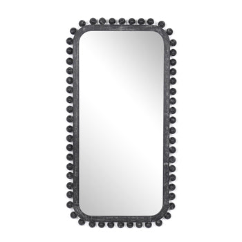 23x45" Knobby Rectangular Mirror, Black