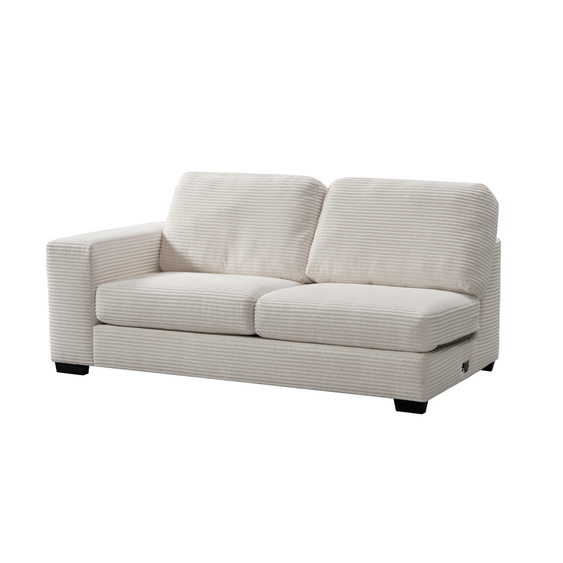 Luna Cream Left Arm Facing 3 Seater W200