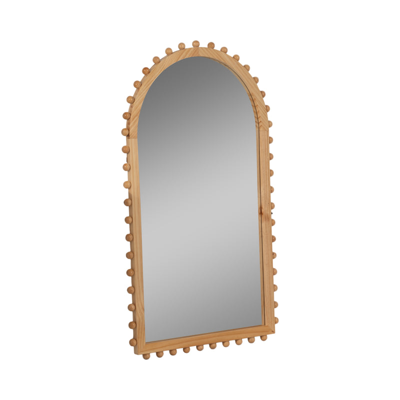 WOOD, 24X39 BEADED ARCH MIRROR, NATURAL