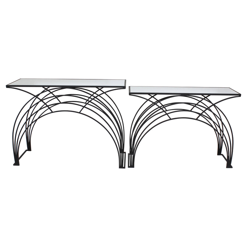 S/2 Metal 29/31" Arch Accent Tables, Black