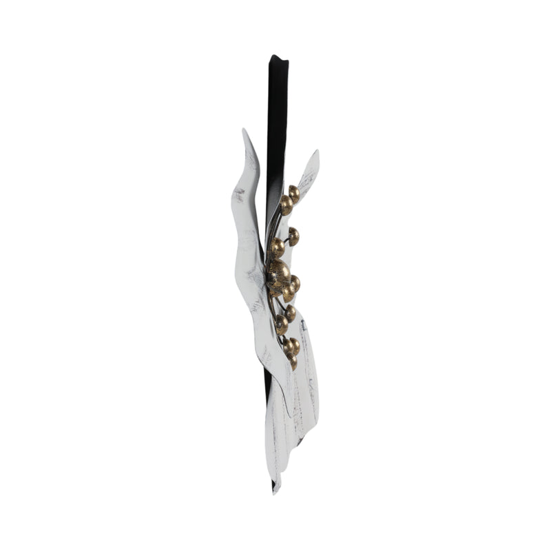 METAL 16" WALL FLOWER, WHITE,WB