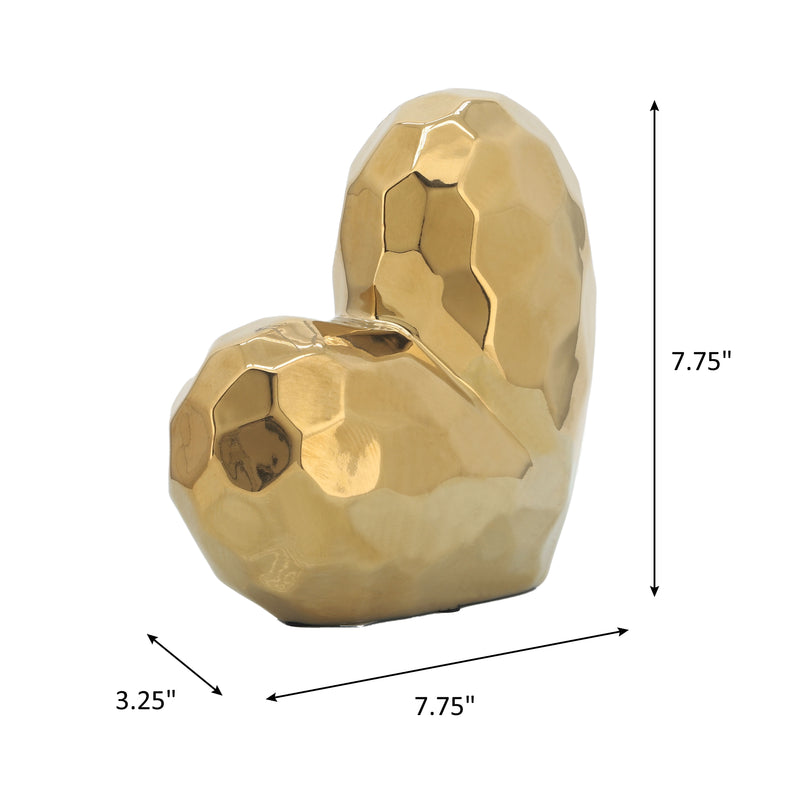 GOLD CERAMIC HEART 7.75"