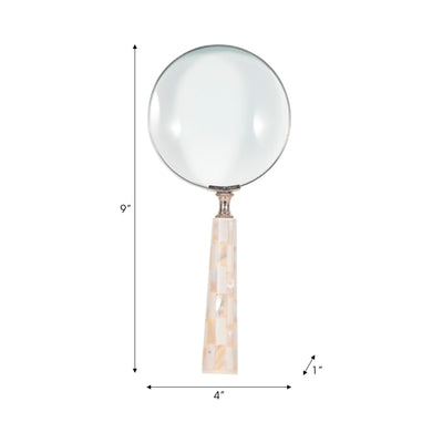 4" Mop Handle Magnifying Glass, Ivory