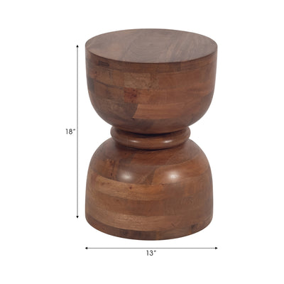 18" POLISHED MANGO WOOD ACCENT TABLE