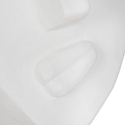 12" Looking Up Face Sculpture, White