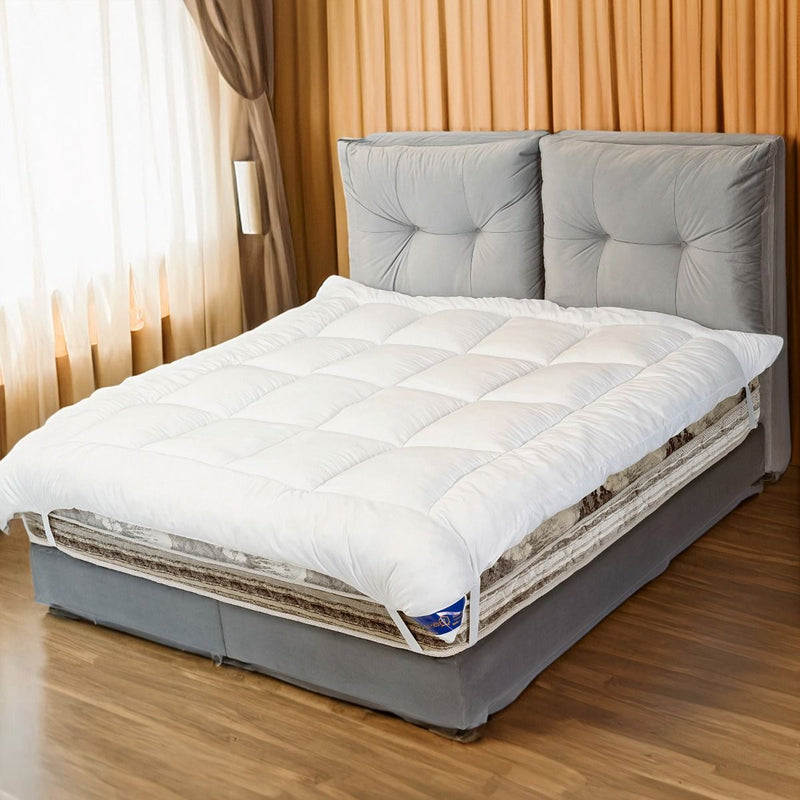 Microfiber Mattress Topper 8 cm With Microfiber Filling and Rubber Corners Edges