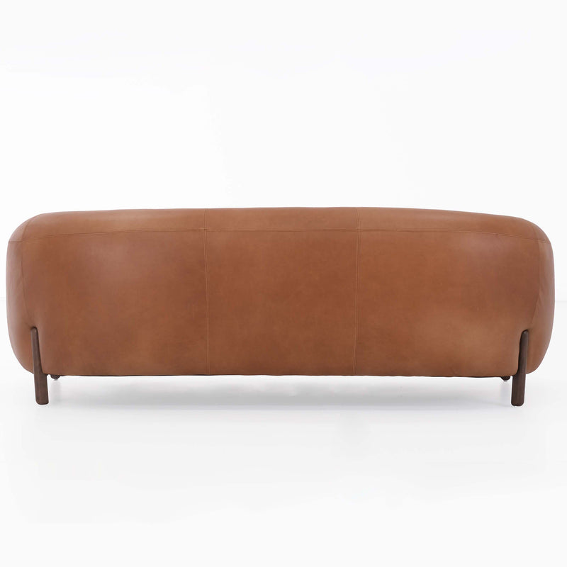 Grace Brown Leather  Sofa (220Cm)