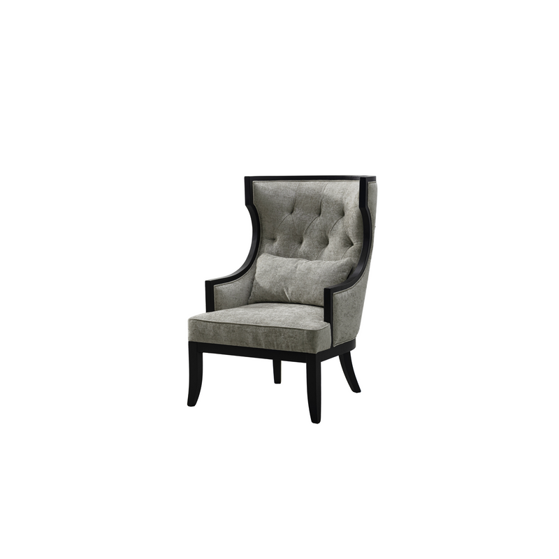 Romanian Key grey Wooden Accent Chair